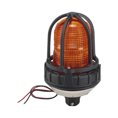 Luz estroboscópica para ubicaciónes peligrosas,  montaje tipo tubo, 12-24 VCD, color Ámbar