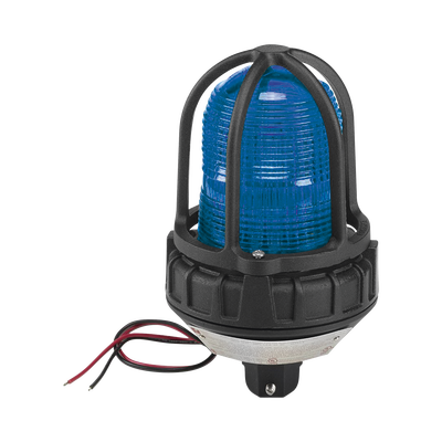 Luz estroboscópica para ubicaciónes peligrosas,  montaje tipo tubo, 12-24 VCD, color Azul