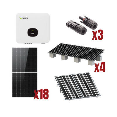 Kit Solar Interconexion  / 10kW  220Vca / Inversor GROWATT / Montaje Incluido
