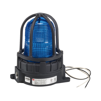 Luz de advertencia LED para ubicaciones peligrosas, montaje para superficies, 24 VCD, color Azul