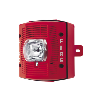 Bocina con Lámpara Estroboscópica para Exterior, con Configuración Estroboscópica Seleccionable, Color Rojo