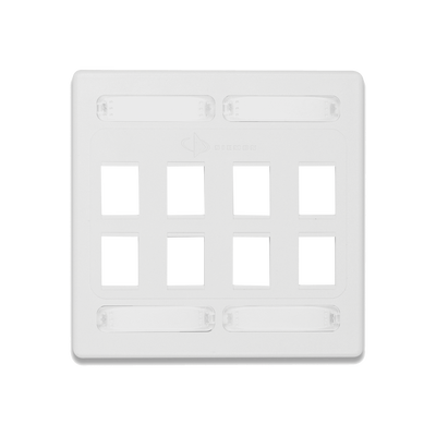Placa de Pared Doble Modular 10G MAX de 8 Salidas, Color Blanco