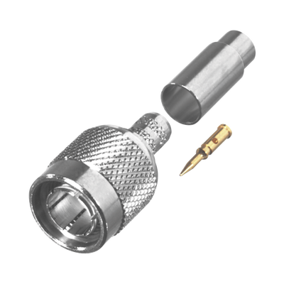 Conector TNC Macho en 75 Ohm, de Anillo Plegable para Cable RG-59/U, AWG 20, Níquel/ Oro/ Teflón.â€‹