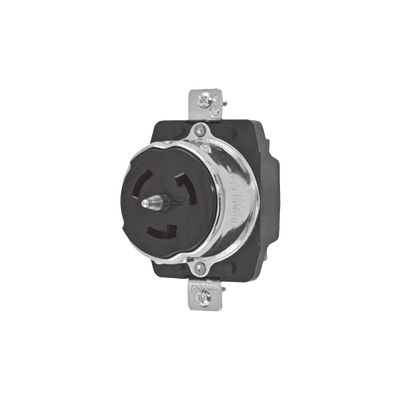 Receptáculo Trifásico con Bloqueo de Media Vuelta / 50 A 250 VCA / 3 Polos 4 Hilos / Grado Industrial / Color Negro.