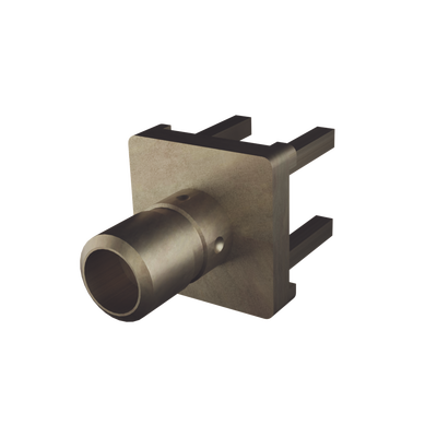 Conector Mini SMB Hembra (PIN Macho) 75 Ohm, Montaje Vertical para PCB, Oro/ Oro/ Teflón.