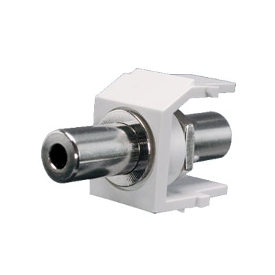 Módulo Acoplador Estéreo de 3.5mm (1/8"), Tipo Keystone, de Paso, Color Blanco Mate