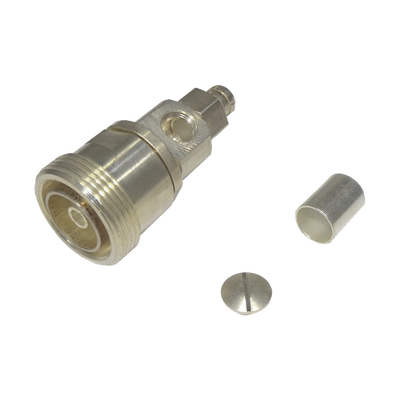 Conector DIN 7-16 Hembra de Anillo Plegable, COMBO (En Linea ó en A/R), para cables LMR-400, 9913, CNT-400, RG-8/U.