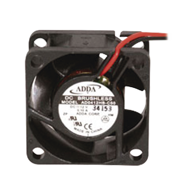 Ventilador Axial, sin Escobillas de 40 X 40 X 20 mm, Rodamiento de Baleros, Cables de 30 cm, 12 Vcc, 100 mA, 8.8 CFM.