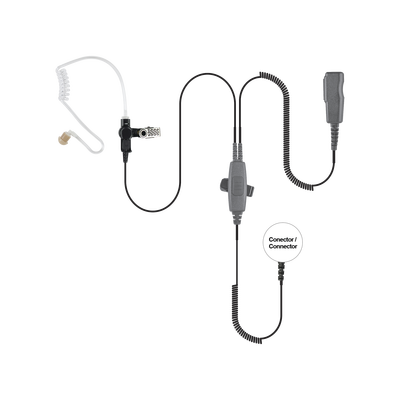 MICRÓFONO AUDÍFONO DE 2 CABLES CON DOBLE PTT P/ HYTERA PD-702/ PD-706/ PD782/ PD-785/ PD-786/ PT-580