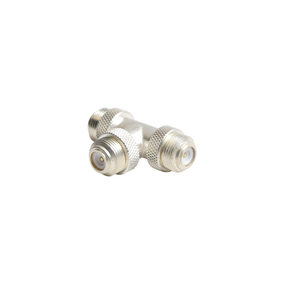 Adaptador triple UNIDAPT Macho en T. Plata / Oro / Teflón.