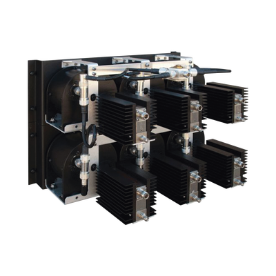 Combinador de Cerámica en Panel para Rack 19", 851-869 MHz, 8 Canales, 150 kHz de Sep. min, 110 Watt, N Hembras / DIN 7-16 Hem.