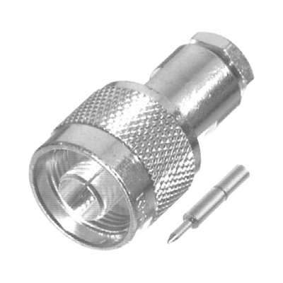 Conector N Macho de Rosca para LMR-200, Cables del Grupo C2, Plata/ Oro/ Teflón.