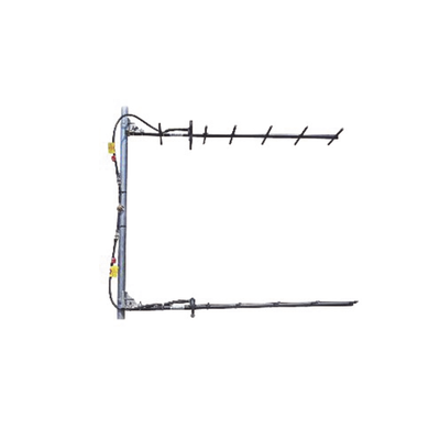 Antena Direccional Dual Yagi de 7 elementos, 340-360 MHz, 12.5 dB, 20 MHz, 250 Watt, Anodizada en Negro, N Macho.