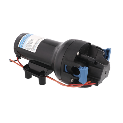 Bomba controlada por presión Par Max 6 para trabajo pesado a 24 Vcd, caudal de 6 GPM, presión máxima 40 psi, para manguera de entrada con orificio de 38 mm (1½”), manguera de descarga con orificio de 25 mm (1”)