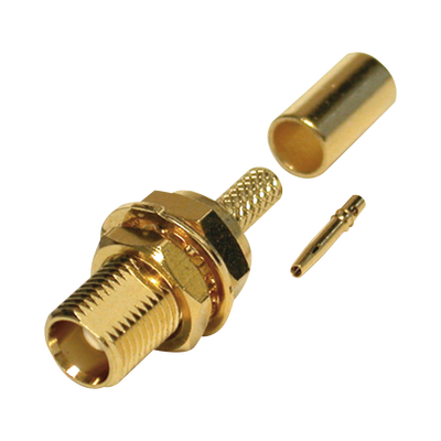 Conector MCX Hembra para Panel Trasero D-Plano, de Anillo Plegable para RG-316/U, Grupo B, Oro/ Oro/ Teflón.