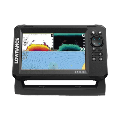 Eagle-7 ecosonda en pantalla horizontal IPS de 7 pulgadas, incluye transductor skimmer 50/200 kHz
