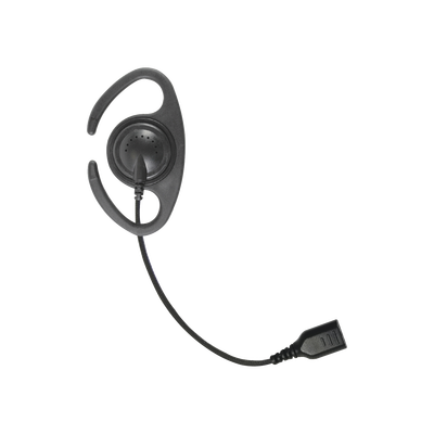 â€‹Auriculares de gancho en forma de "C" con cable de fibra trenzada y conector SNAP. Requiere micrófono de solapa de 1 o 2 hilos de la Serie SNAP.