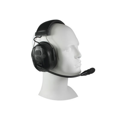 Audífonos inalámbricos Bluetooth con diadema rígida por arriba de la cabeza compatible con adaptadores PRYME BLU, radio y dispositivos bluetooth, con función de PTT y para contestar celulares.