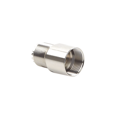 Conector UHF Hembra (SO-239) para Cables RG-8/U (8237), RG-213/U (8267), RG-214 (8268), Niquel/ Plata/  Teflón.
