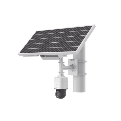 [DS-2XS3Q47G1-LDH/4G/C18S40] Kit Solar IP All in One / Cámara PT ColorVu 4 Megapixel / Lente 4 mm / Panel Solar / Batería de Respaldo de Litio 23.2Ah (Hasta 24 Días) / Conexión 4G / Accesorios de Instalación