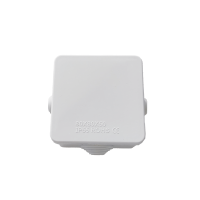 [LP-WBX-80] Caja de Conexiones Impermeable IP55 con 4 Entradas, 80 x 80 x 50 mm, para Instalaciones Industriales, Comerciales y Residenciales, Incluye Tornillería para su Instalación