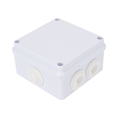 [LP-WBX-100] Caja de Conexiones Impermeable IP65, 7 Entradas, Dimensiones 100 x 100 x 70 mm, para Instalaciones Industriales, Comerciales y Residenciales, Incluye Tornillería para su Instalación