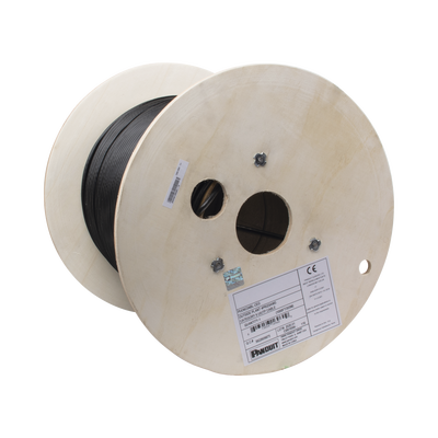 [PUO6C04BL-CEG] Bobina de Cable UTP de 4 Pares, PanNet, Para Exterior con Gel, Cat6 (23 AWG), Industrial para Climas Extremos, Color Negro, 305 m