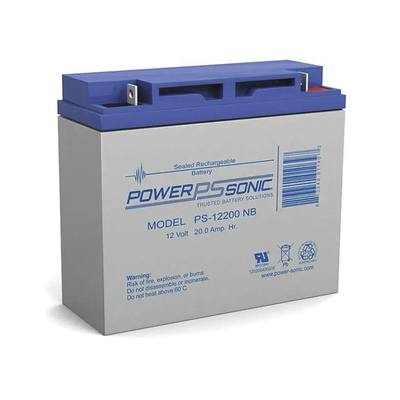 [PS-12200-NB2] Batería 12V, 20AH, Para Respaldo, Tecnologías AGM/VRLA, 5 Años Vida Útil, Terminales NB2, Reconocida UL