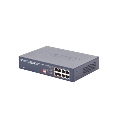 [GSD-804P] Switch PoE no Administrable, 8 Puertos 10/100/1000 Mbps con 4 Puertos PoE 802.3af/at, Modo Extender Hasta 250 mts