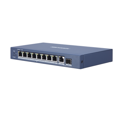[DS-3E0510P-E] Switch Gigabit PoE+ / No Administrable / 8 Puertos 1000 Mbps PoE+ / 1 Puerto 1000 Mbps de Uplink + 1 Puerto SFP / 110 Watts