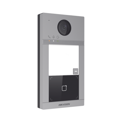 [N4-DS-KV8113-WME1(C)-210631] Videoportero IP 2 Megapixel / Llamada y Apertura Remota desde App Hik-Connect / PoE / Exterior IP65 + Antivandalico IK08 / 1 Departamento / Apertura con Tarjeta / Soporta 2 Puertas y hasta 6 Monitores