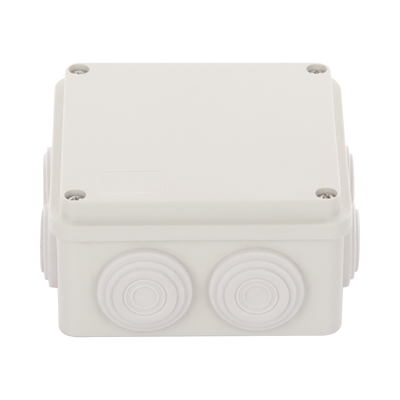 [N4-PST-1010-ER-220198] Caja Derivación-Conexión de Plástico (100 X 100 X 54 mm) con 7 Glándulas de Goma. Para Instalaciones Comerciales, Residenciales e Industriales. Incluye Tornillería para su Tapa.
