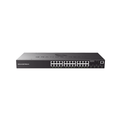 [N4-GWN7803P-213481] Switch Gigabit PoE+ Administrable / 24 puertos 10/100/1000 Mbps + 4 Puertos SFP Uplink / Hasta 360W / Compatible con GWN Cloud.