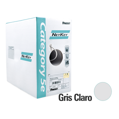 [N4-NUC5C04IG-CE-193378] Bobina de Cable UTP 305 m. de Cobre, NetKey, Gris Claro, Categoría 5e (24 AWG), PVC (CM), de 4 pares