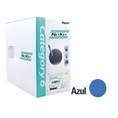 [N4-NUC6C04BU-FE-188453] Bobina de Cable UTP 305 m. de Cobre, NetKey, Reelex, Azul, Categoría 6 (24 AWG), 1000Mbps, PVC (CM), de 4 pares