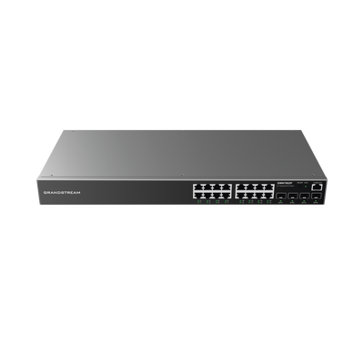 [N4-GWN7802P-213480] Switch Gigabit PoE+ Administrable / 16 puertos 10/100/1000 Mbps + 4 Puertos SFP Uplink / Hasta 240W / Compatible con GWN Cloud.