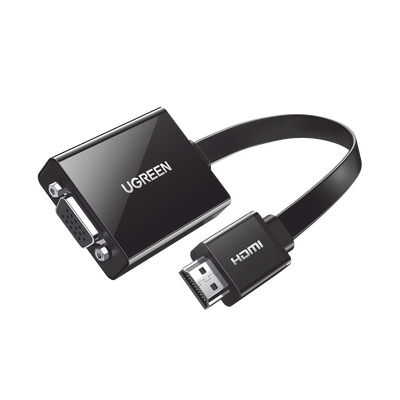 [N4-40248-215573] Adaptador HDMI a VGA / Resolución 1080P / Audio 3.5mm / Con Puerto Micro USB para Alimentación / Plug &  Play / No Requiere Controlador / ABS / Flexible y Duradero