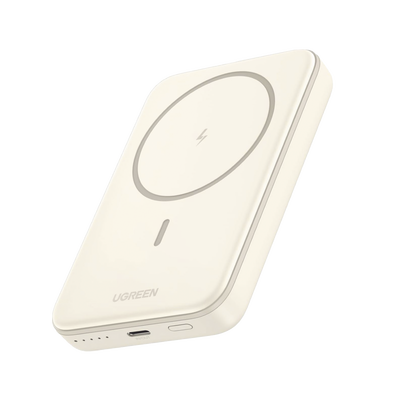 [N4-25208-224374] Power Bank MagSafe de 10000mAh | 20W | Carga Inalámbrica y por Cable USB-C | Sistema de Protección Inteligente | Tecnología de Carga Rápida | Ultra Delgado | Ultra ligero | Compatible con iPhone 15/14/13/12 | Color Beige.
