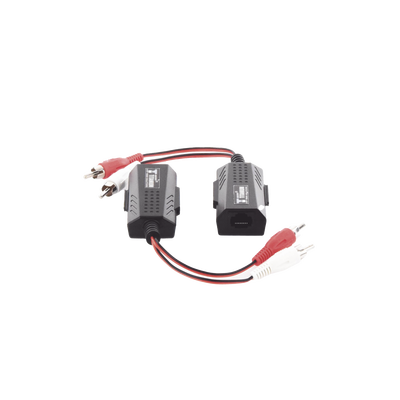 [N4-TT2001A-213744] Balun Extensor de audio analogo estereo RCA a RJ45  / Distancia 800 mts/  Cable CAT5-6 / Conector 100% COBRE / protección TVS, Calidad PREMIUM
