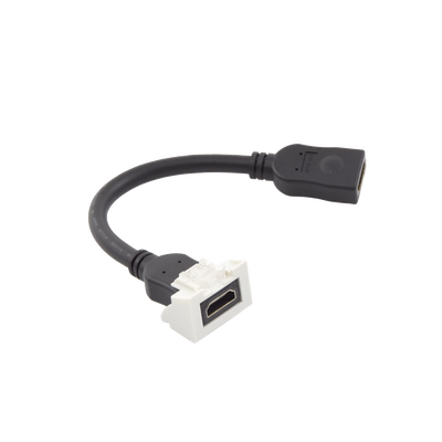 [N4-MX-HD2.0-02-197389] Adaptador HDMI con Pigtail Hembra-Hembra, Para vídeo 720, 1080p, 4K UHD Compatible con Faceplates MAX Siemon de 2 salidas, Color Blanco