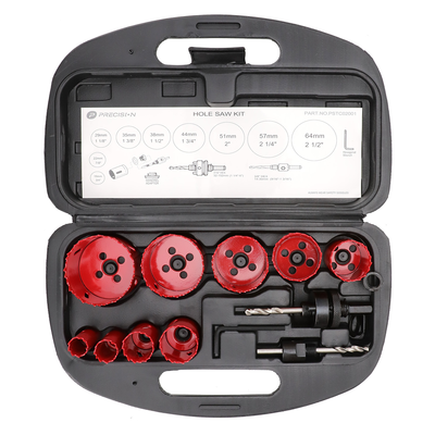 [N4-PST-C020-01-197034] Juego de 13 Brocas Sierra Bimetálica con Adaptadores y Estuche. (3/4", 7/8", 1-1/8", 1-3/8",  1-1/2", 1-3/4", 2", 2-1/4", 2-1/2")