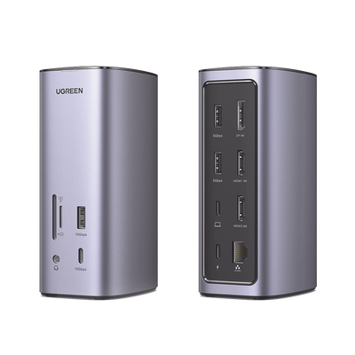 [N4-90325-214098] HUB USB-C (Docking Revodok Pro) 12 en 1 | 2 USB-A 3.0 | 1 USB-C PD Carga 100W | 1 USB-A 3.1 | 1 USB-C 3.1 | HDMI 4K | HDMI 8K Ultra HD | Display Port 4K | RJ45 (Gigabit) | Lector Tarjeta SD + Micro SD (TF) | Jack Audio 3.5mm.