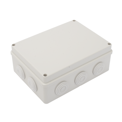 [N4-PST-1419-ER-225617] Caja Derivación-Conexión de Plástico (140 X 190 X 76 mm) con 10 Glándulas de Goma. Para Instalaciones Comerciales, Residenciales e Industriales. Incluye Tornillería para su Tapa. Funciona También como Registro.