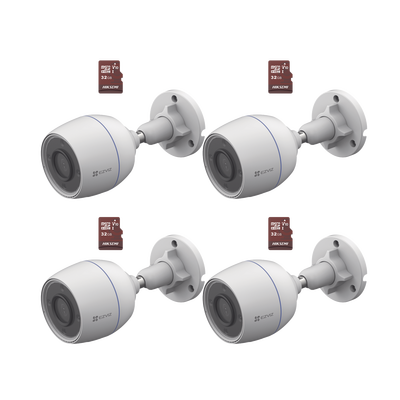 [N4-CS-H3C/KM4-223149] Kit de Camaras WiFi, Incluye 4 Piezas CS-H3C y 4 Piezas HS-TF-E1/32G  / Detección de Movimiento
