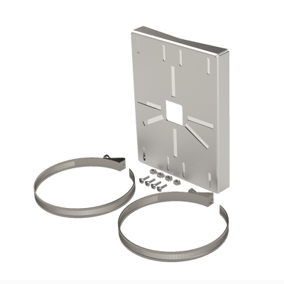 [N4-SYS-PM-01V3-197988] Montaje universal galvanizado para instalación de cámaras en poste 2" a 5" color gris galvanizado