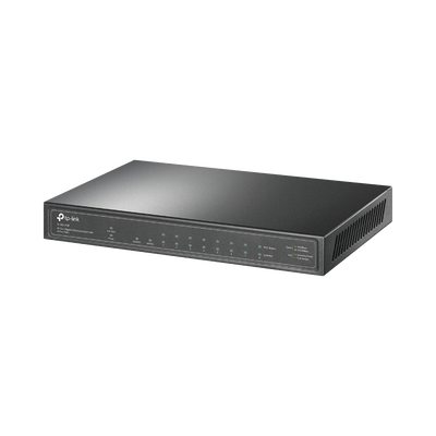 [N4-TL-SG1210P-193870] Switch de escritorio PoE+, no Administrable 8 puertos 10/100/1000 Mbps + 1 puertos 10/100/1000 Mbps (Uplink) + 1 puerto SFP, 63W