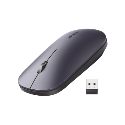 [N4-90372-206911] Mouse inalámbrico 2.4 GHz | Ultra Delgado y Silencioso | DPI 1000/1600/2000/4000 (Ajustable)  | Alcance 10m | Scroll de Aluminio | Adaptable a diferentes superficies | Diseño suave al tacto | Contiene Receptor USB | Color Negro.