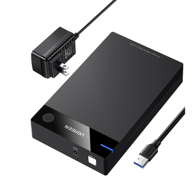 [N4-50423-220746] Carcasa de Disco Duro para  3.5" y  2.5" (Enclosure) | Con Cable USB 3.0 | Para HDD 3.5" / SSD 2.5" | SATA I/II/III | UASP | Hasta 16 TB | Compatible con Windows, Linux, Mac OS | No Requiere Controlador | Cable 1m | Incluye Adaptador d