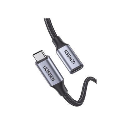 [N4-30205-206918] Cable USB-C Macho a USB-C Hembra | 1metro | USB-C 3.1 Gen 2 | Compatible con Thunderbolt 3 | Carcasa de Aluminio | Nylon Trenzado |  Transferencia de Datos 10 Gbps | Soporta hasta 100W para Carga Rápida.