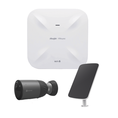 [N4-RGRAP6260(G)/BC1C/PS-216422] Kit de Cámaras Wi-Fi  con Access Point/ Incluye 1 Cámara de Batería  CS-BC1C / 1 Pane solar Mod. CS-CMT-SOLARPANEL-C / 1 Access Point RG-RAP6260(G)